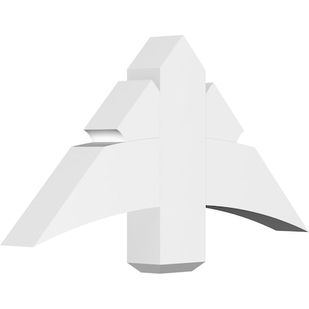 Ekena Millwork Davenport Architectural Grade PVC Gable Bracket, 36"W x 18"H x 4"D x 6"F, 12/12 Pitch GBP036X18X0406DAV00